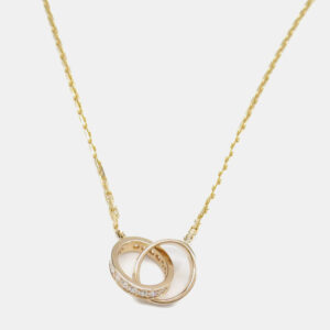 Cartier 18K Rose Gold Baby Love Diamond Pendant Necklace