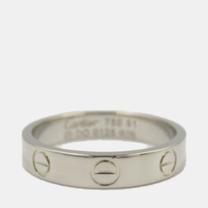 Cartier 18K White Gold Love Band Ring EU 51