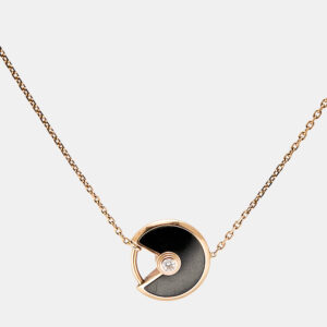 Cartier Amulette De Cartier Onyx Diamond 18k Rose Gold XS Model Bracelet