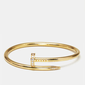 cartier juste un clou diamonds 18k yellow gold diamond bracelet 17