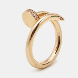 Cartier Juste Un Clou Diamond 18k Rose Gold Classic Model Ring Size 50