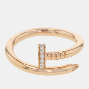 Cartier 18K Pink Gold Diamond Juste un Clou Ring EU 57