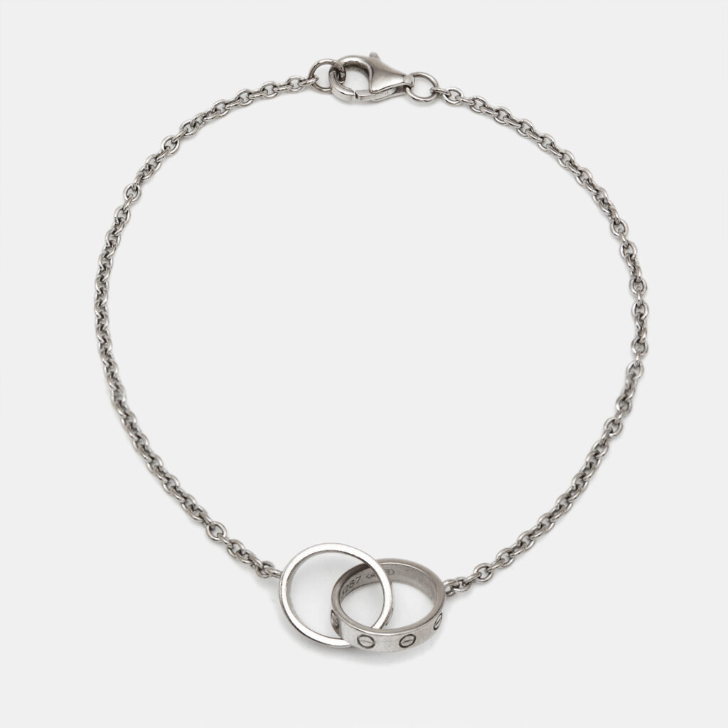 luxury-women-cartier-used-fine-jewelry-p1157895-004 Cartier Love Interlocking Loops 18k White Gold Bracelet