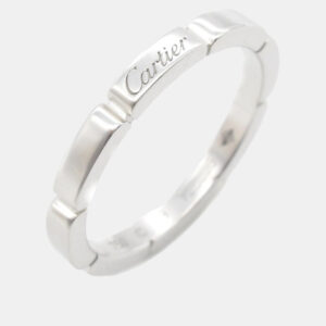 Cartier 18K White Gold Mallion Panthere Ring EU 59