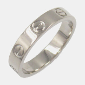 Cartier 18K White Gold Love Band Ring EU 51