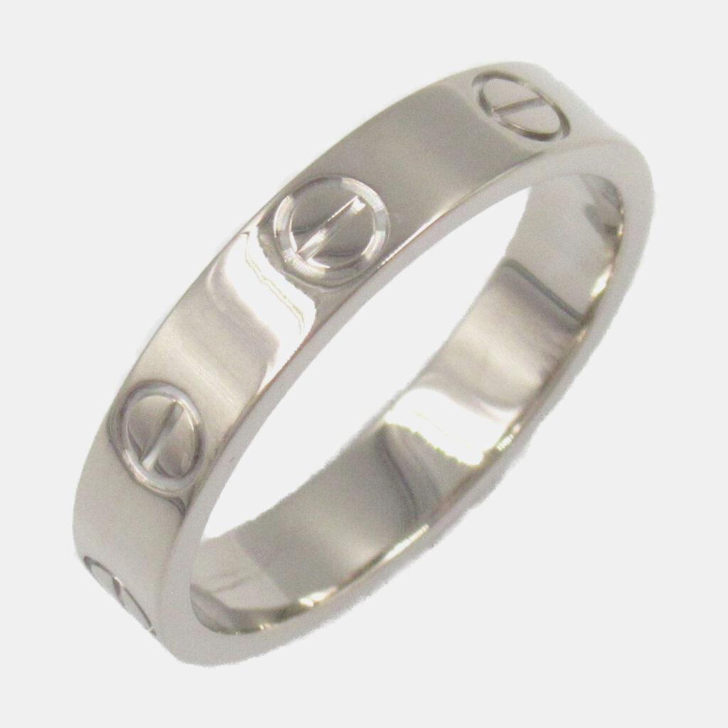 luxury-women-cartier-used-fine-jewelry-p1167426-003 Cartier 18K White Gold Love Band Ring EU 51