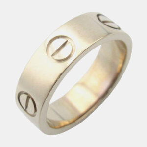 Cartier 18K White Gold Love Band Ring EU 50