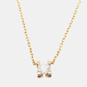 Cartier 18K Rose Gold Diamond C de Cartier Necklace