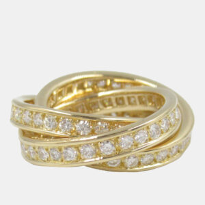 cartier 18k yellow gold vintage diamond trinity ring eu 45