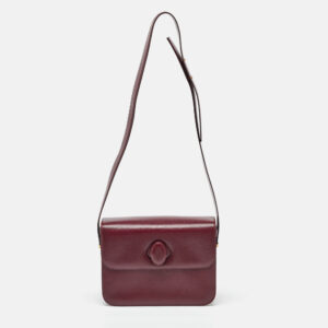Cartier Burgundy Leather Must de Cartier Flap Shoulder Bag