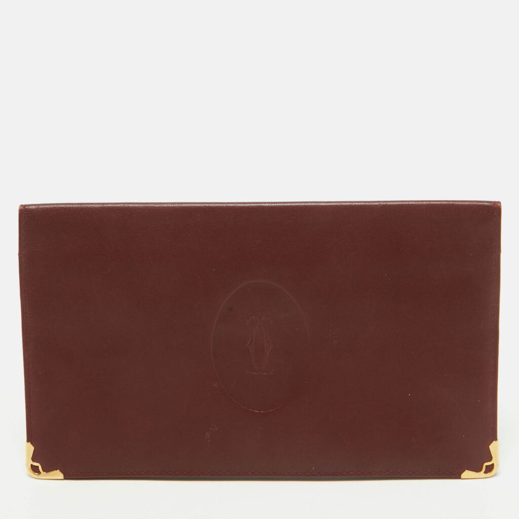 luxury-women-cartier-used-handbags-p1159879-012 Cartier Burgundy Leather Must de Cartier International Wallet