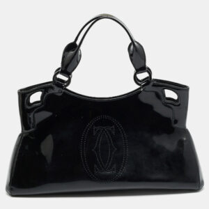 cartier black patent leather small marcello de cartier bag