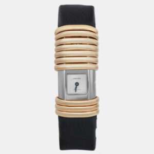 Cartier Silver 18K Yellow Gold Declaration 2611 Quartz Women's Wristwatch 16 mm