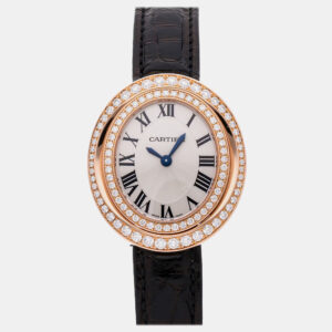 Cartier Hypnose WJHY0006 Quartz Rose Gold Silver Dial Women's Wristwatch 30mm