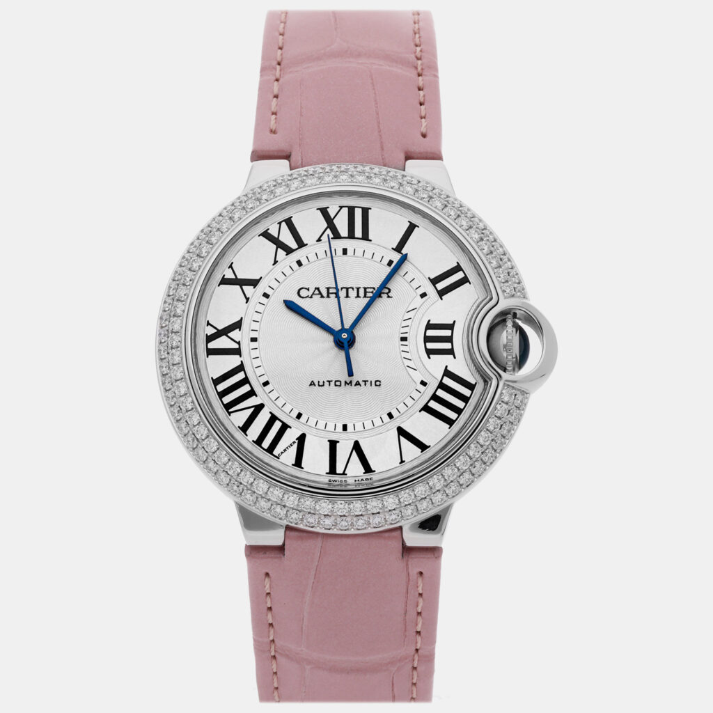 luxury-women-cartier-used-watches-p905222-002 Cartier Ballon Bleu WE900651 Automatic Silver 18K White Gold Women’s Wristwatch 36 mm