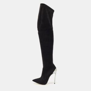 Casadei Black Suede Blade Over The Knee Boots Size 37.5