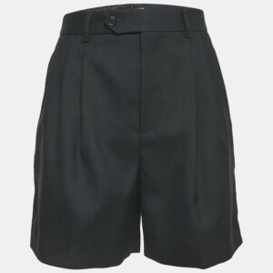 Celine Black Wool Pleated Shorts S
