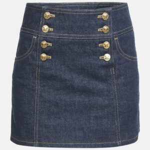 Celine Blue Wash Denim Trapeze Mini Skirt S Waist 25"