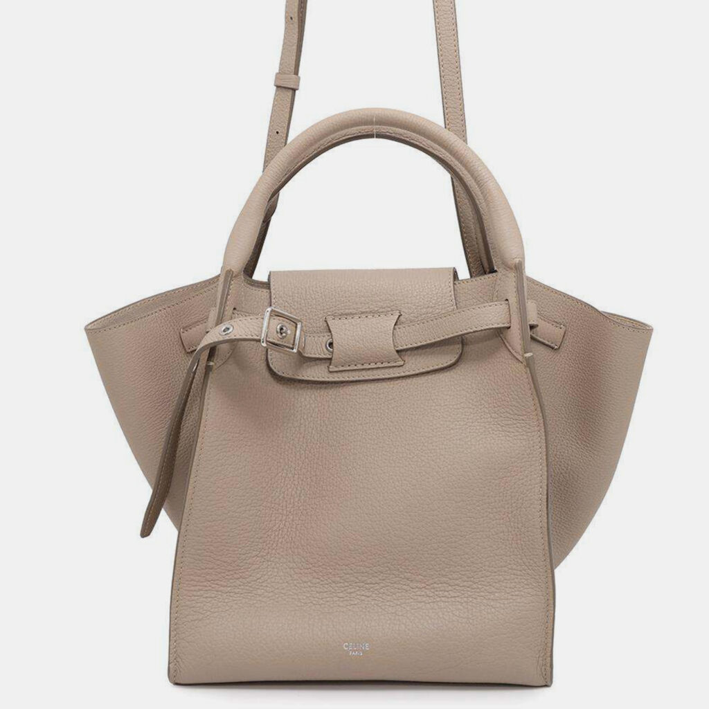 luxury-women-celine-used-handbags-p1111140-016 Celine Big Bag Light Taupe Calf Leather Small Size Bag