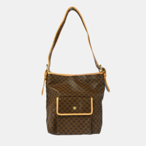 Celine Brown Macadam Shoulder Bag