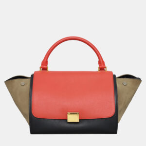 Celine Tri-Color Calfskin Leather Medium Trapeze Bag
