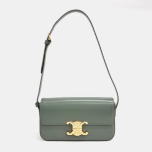 Celine Green Leather Triumph shoulder bag