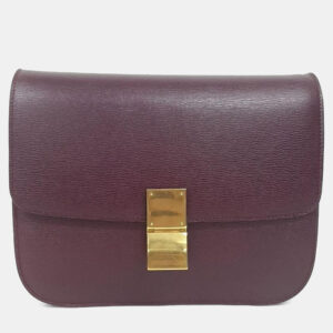 Celine Purple Classic Leather Box Bag