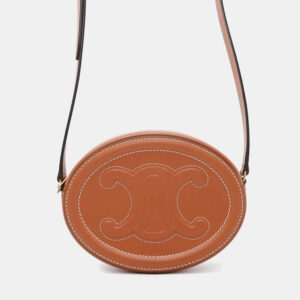 Celine Cuir Triomphe Oval Brown Leather Purse Shoulder Bag