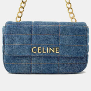 Celine Blue Denim Chain Shoulder Bag