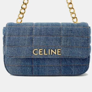 Celine Blue Denim Chain Shoulder Bag