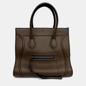 Celine Brown Leather Phantom Luggage Bag