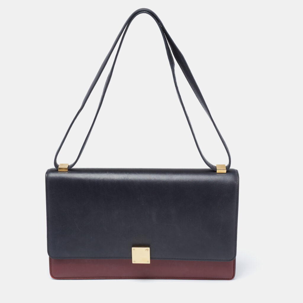 luxury-women-celine-used-handbags-p622930-013-2 Celine Black/Red Leather Medium Case Bag