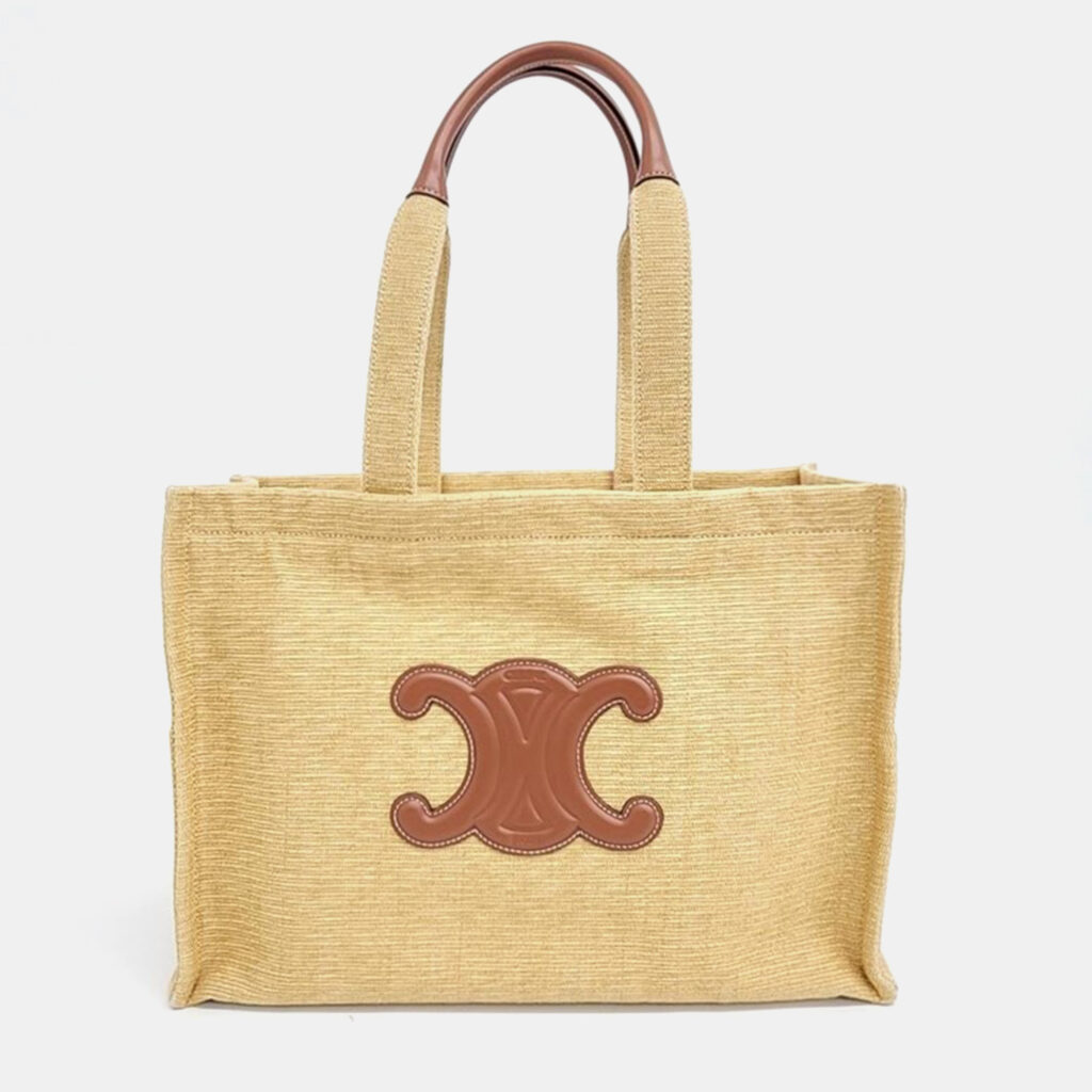 luxury-women-celine-used-handbags-p985778-002 Celine Tan Canvas Large Tote Bag