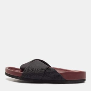 Celine Black Neoprene Crossover Flat Slides Size 37