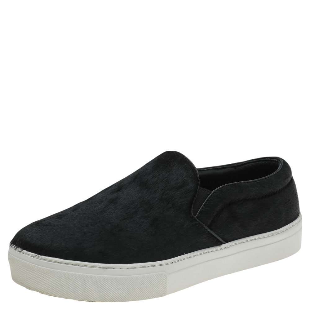 luxury-women-celine-used-shoes-p597026-004-2 Celine Black Pony Hair Slip On Sneakers Size 40