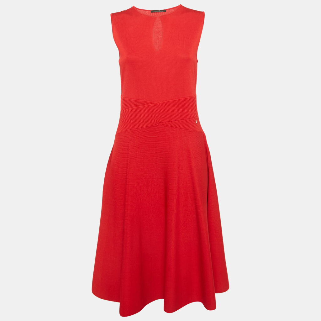 luxury-women-ch-carolina-herrera-new-clothes-p1170395-004 CH Carolina Herrera Red Knit Sleeveless Dress M
