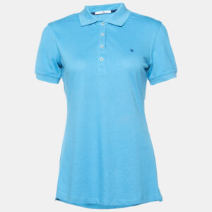 CH Carolina Herrera Blue Cotton Pique Polo T-Shirt S
