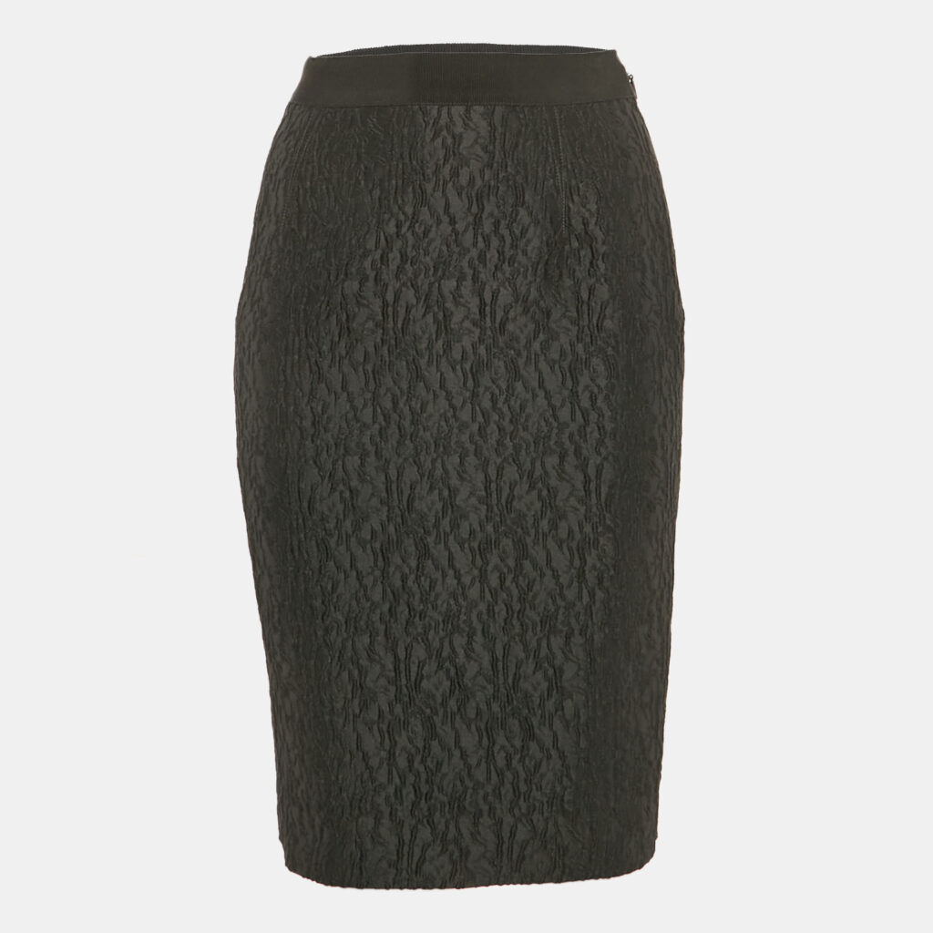luxury-women-ch-carolina-herrera-used-clothes-p1101661-002 CH Carolina Herrera Black Textured Jacquard Pencil Skirt XS