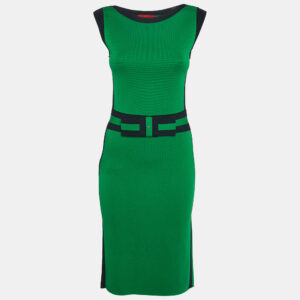 CH Carolina Herrera Green Knit Sleeveless Short Dress XS