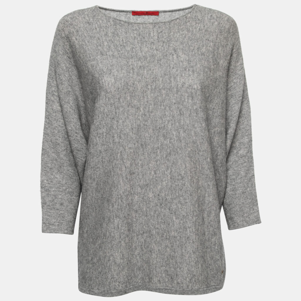 luxury-women-ch-carolina-herrera-used-clothes-p794958-001 CH Carolina Herrera Grey Wool Dolman Sleeve Sweater M