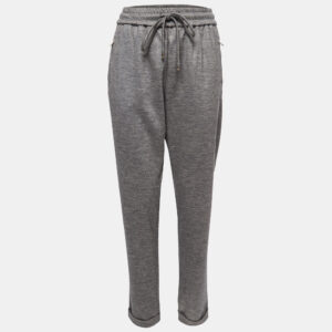 CH Carolina Herrera Grey Wool Elasticized Waist Trousers L