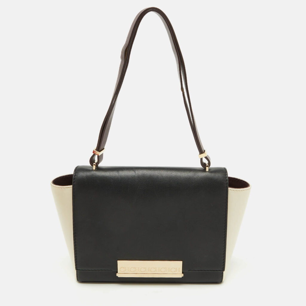 luxury-women-ch-carolina-herrera-used-handbags-p1093516-015 CH Carolina Herrera Tri Color Leather Flap Shoulder Bag