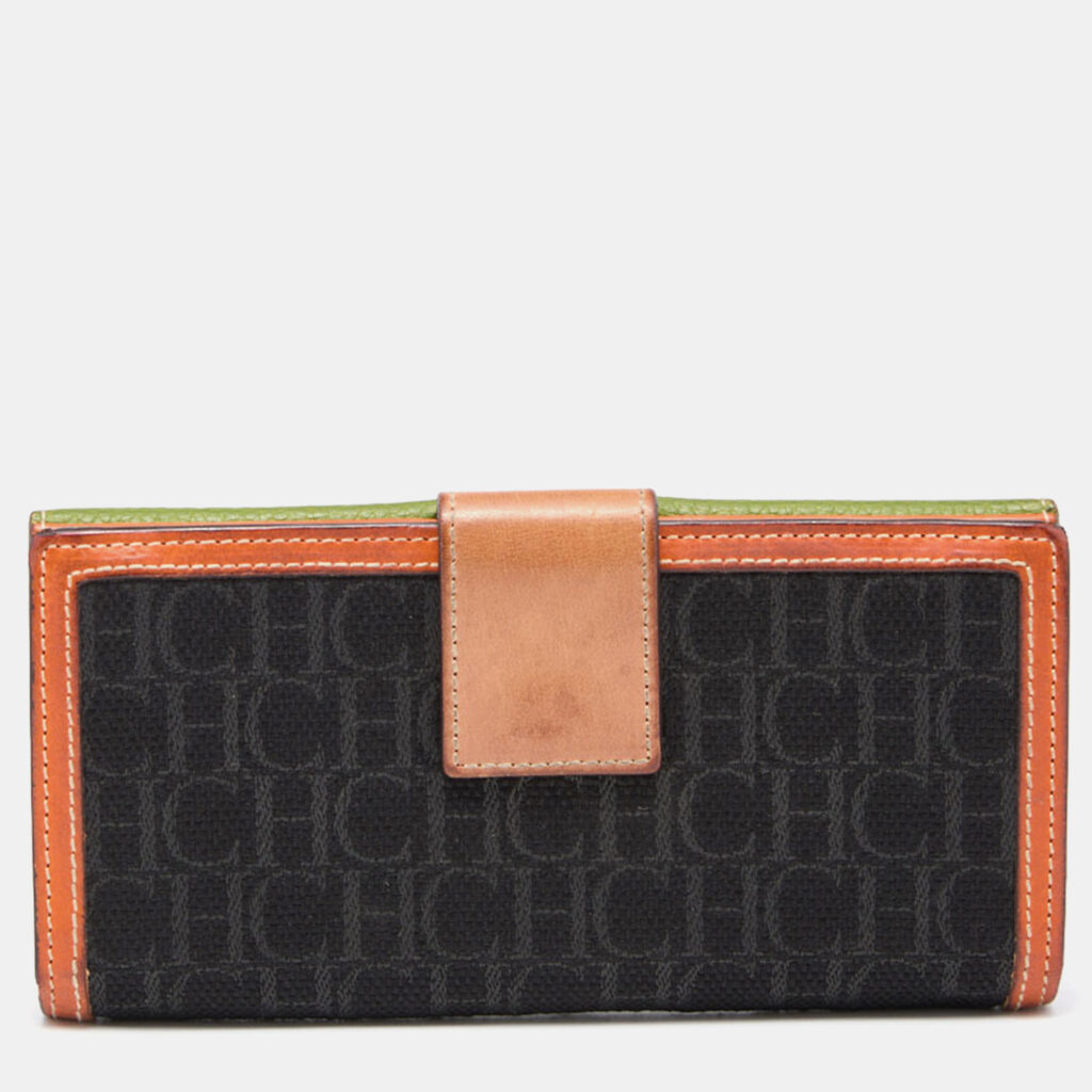 luxury-women-ch-carolina-herrera-used-handbags-p797673-007 CH Carolina Herrera Multicolor Monogram Canvas and Leather Continental Wallet