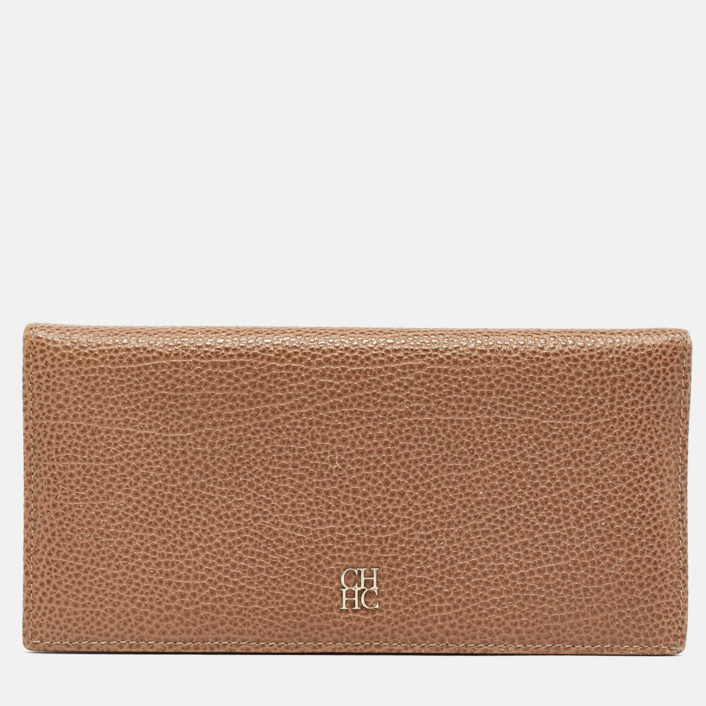luxury-women-ch-carolina-herrera-used-handbags-p999799-008 CH Carolina Herrera Beige Leather Long Bifold Wallet