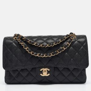 Chanel Black Quilted Leather Medium Classic Double Flap Shoulder Bag