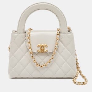 Chanel Light Grey Quilted Leather Mini Kelly Bag