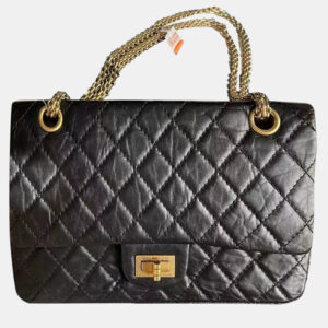 Chanel Black Aged Calfskin Leather 2.55 Reissue Shoulder Bag