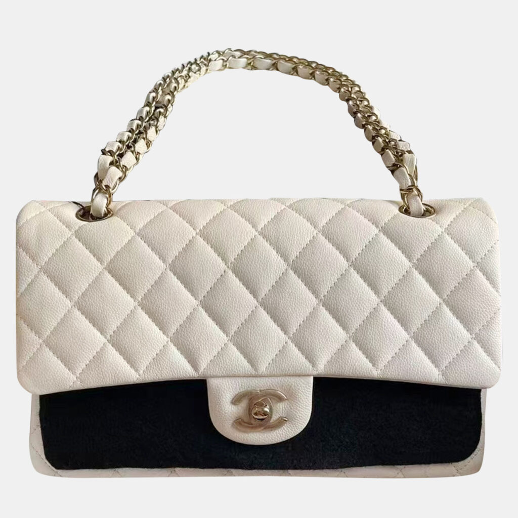 luxury-women-chanel-new-handbags-p1109591-006 Chanel White Gold Button Caviar Leather Medium Bag