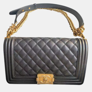 Chanel Black Leather Medium Boy Bag