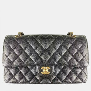 Chanel Black Caviar Leather Classic Flap Bag